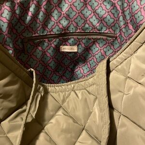 Vera Bradley Olive Quilted Tote w Matching toiletries bag